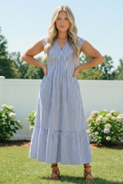 Sunny Days Striped Midi Dress in Blue - Charming Charlie