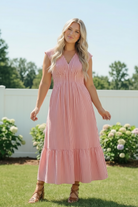 Sweet Stripe Tiered Maxi Dress in Red - Charming Charlie