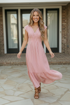 Sweet Stripe Tiered Maxi Dress in Red - Charming Charlie