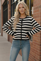 The Parisian Stripe Cardigan - Charming Charlie