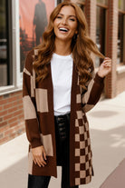 The Café Mocha Check Cardigan - Charming Charlie
