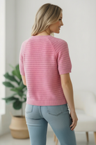 Simply Sweet Button Down Pink Sweater - Charming Charlie