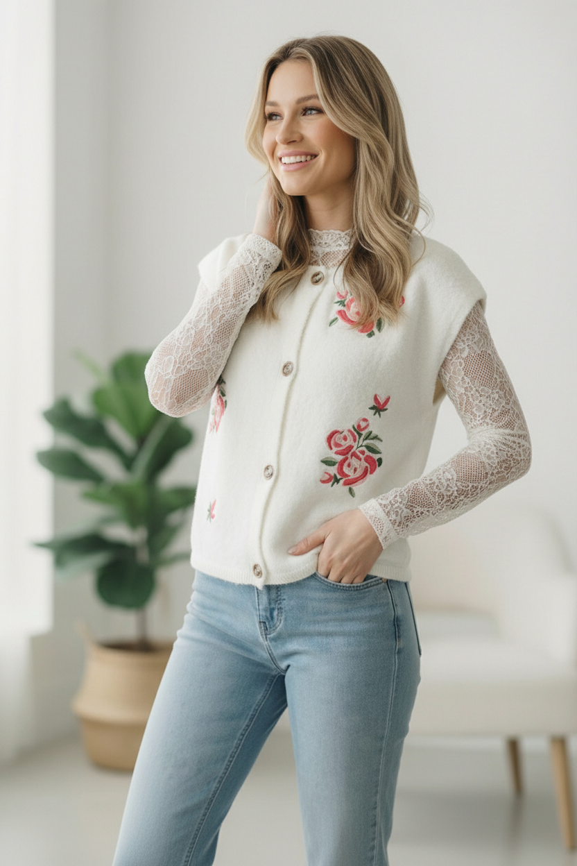 Rose Garden Knit Vest - Charming Charlie