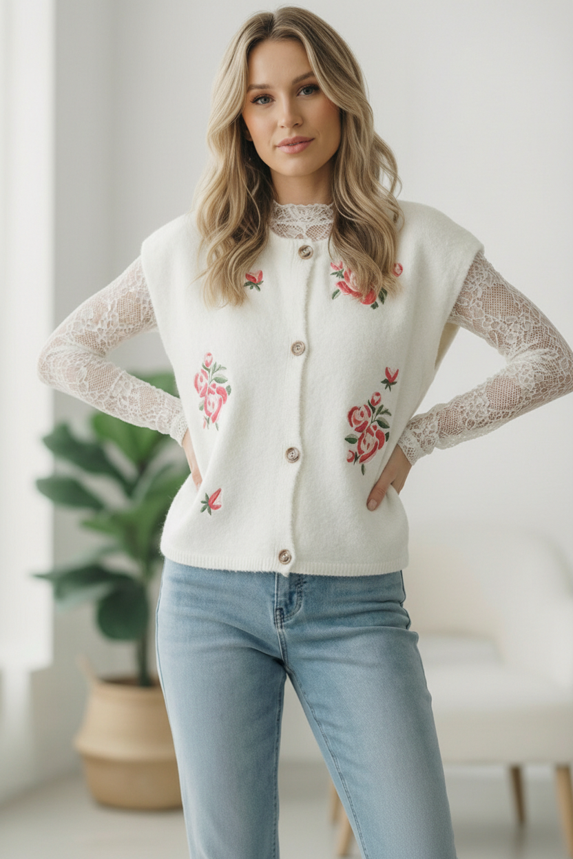 Rose Garden Knit Vest - Charming Charlie