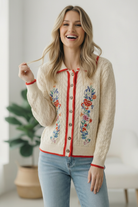 Vintage Blooms Embroidered Cardigan - Charming Charlie