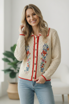 Vintage Blooms Embroidered Cardigan - Charming Charlie
