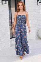 Groovy Florals Smocked Jumpsuit - Charming Charlie