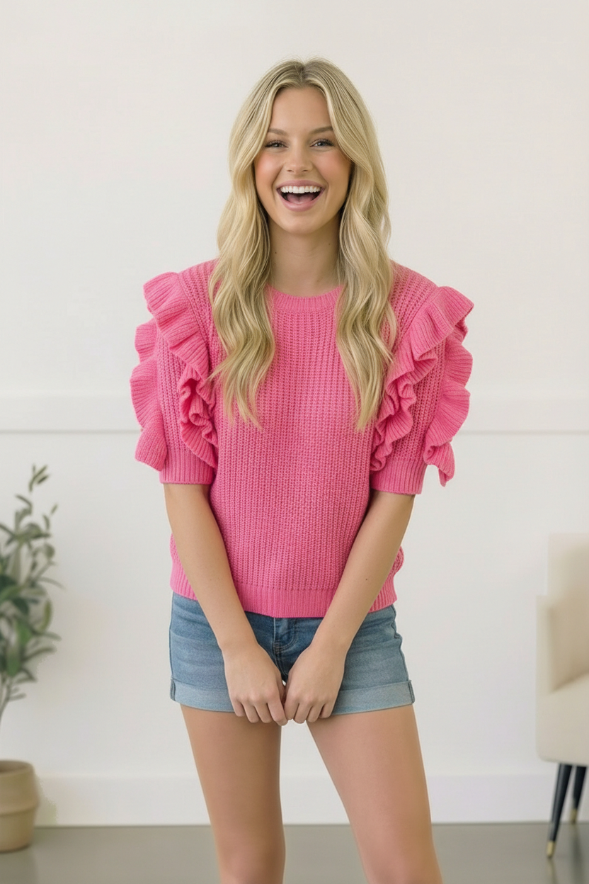 Flirty Flutter Sleeve Knit Top - Charming Charlie