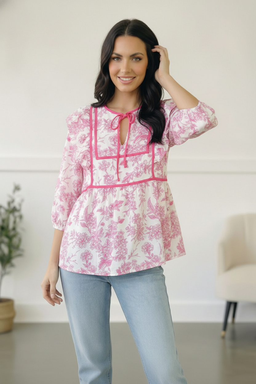 Where is the Garden Party Tie Blouse - Charming Charlie