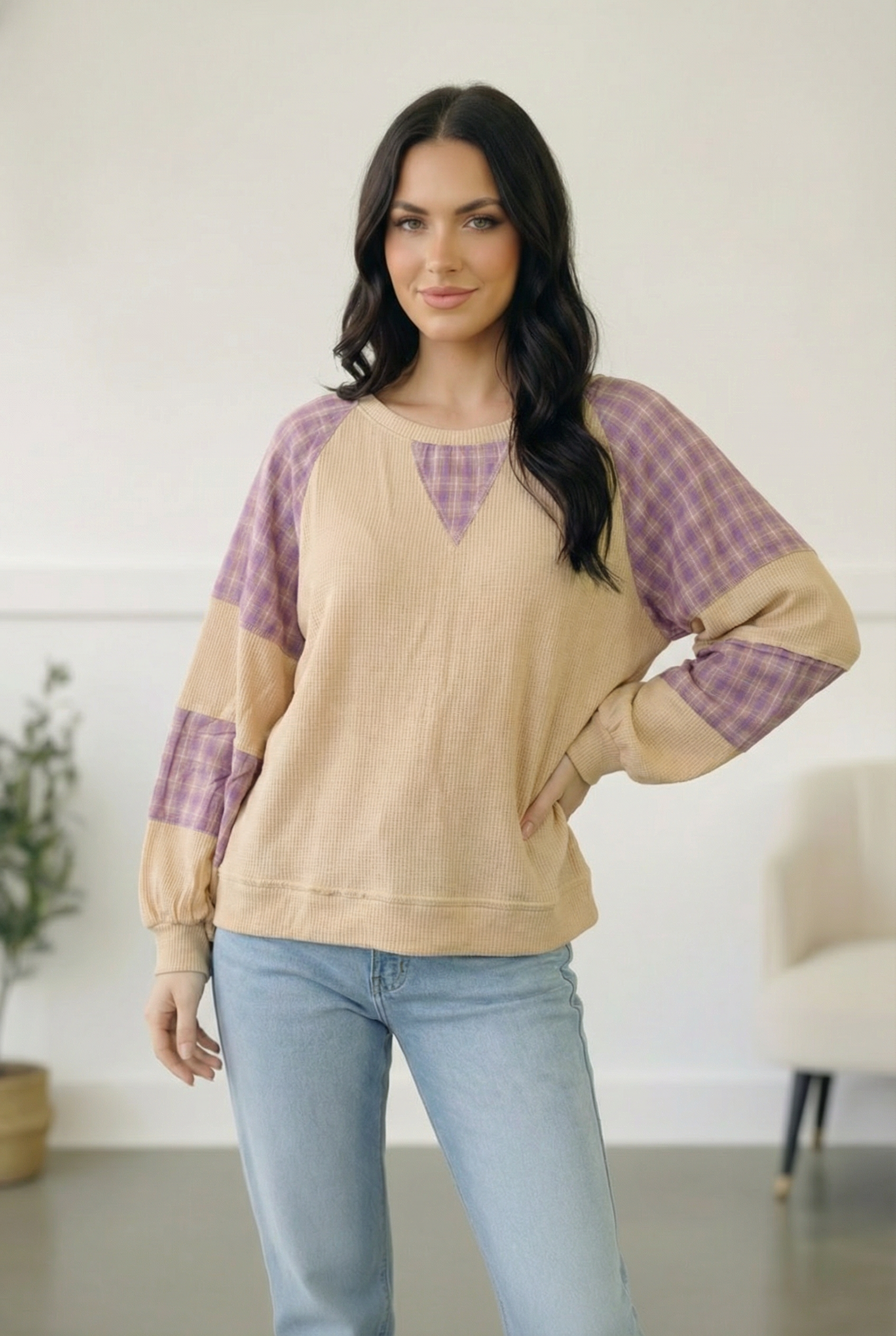 Country Cozy Oatmeal Long Sleeve Thermal - Charming Charlie