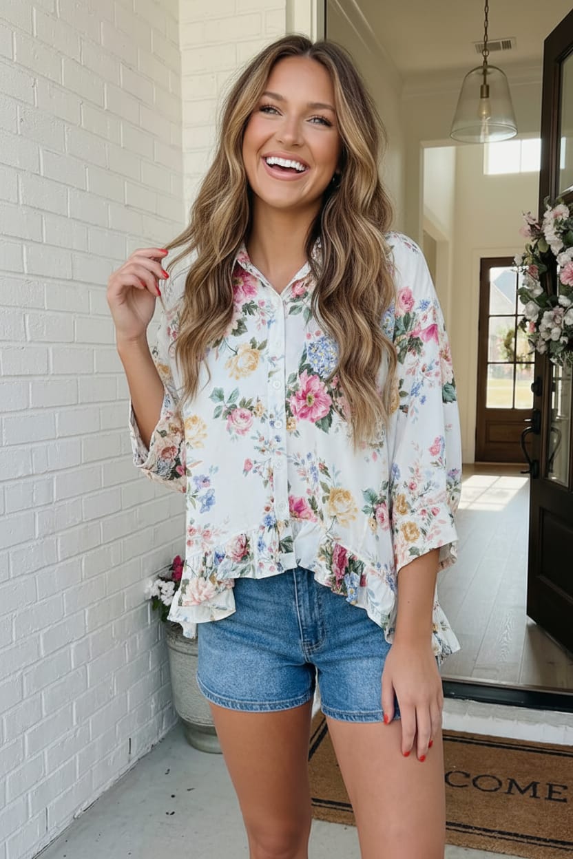 Home for the Weekend Floral Peplum Blouse - Charming Charlie