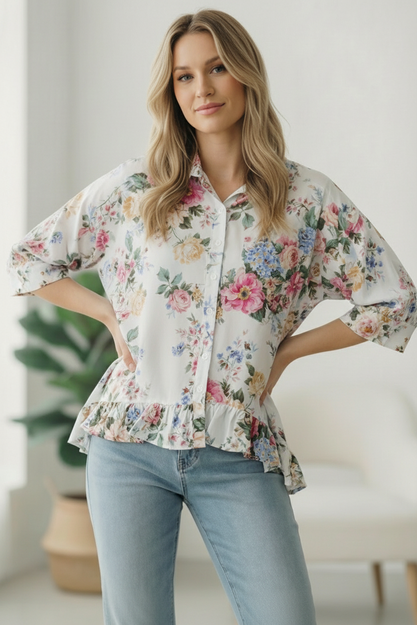 Home for the Weekend Floral Peplum Blouse - Charming Charlie