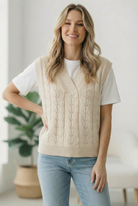 The Soft Breeze Cream Sweater Vest - Charming Charlie