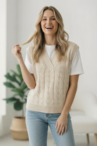 The Soft Breeze Cream Sweater Vest - Charming Charlie
