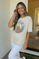 Boho Peace Patchwork Oversized Graphic Tee - Charming Charlie