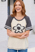 Retro Flower Power Baseball Tee - Charming Charlie