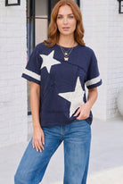 Star Power Navy Varsity Tee - Charming Charlie