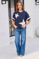 Star Power Navy Varsity Tee - Charming Charlie