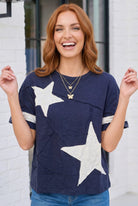 Star Power Navy Varsity Tee - Charming Charlie