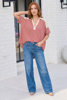 Shark Bite Color Block Top - Charming Charlie