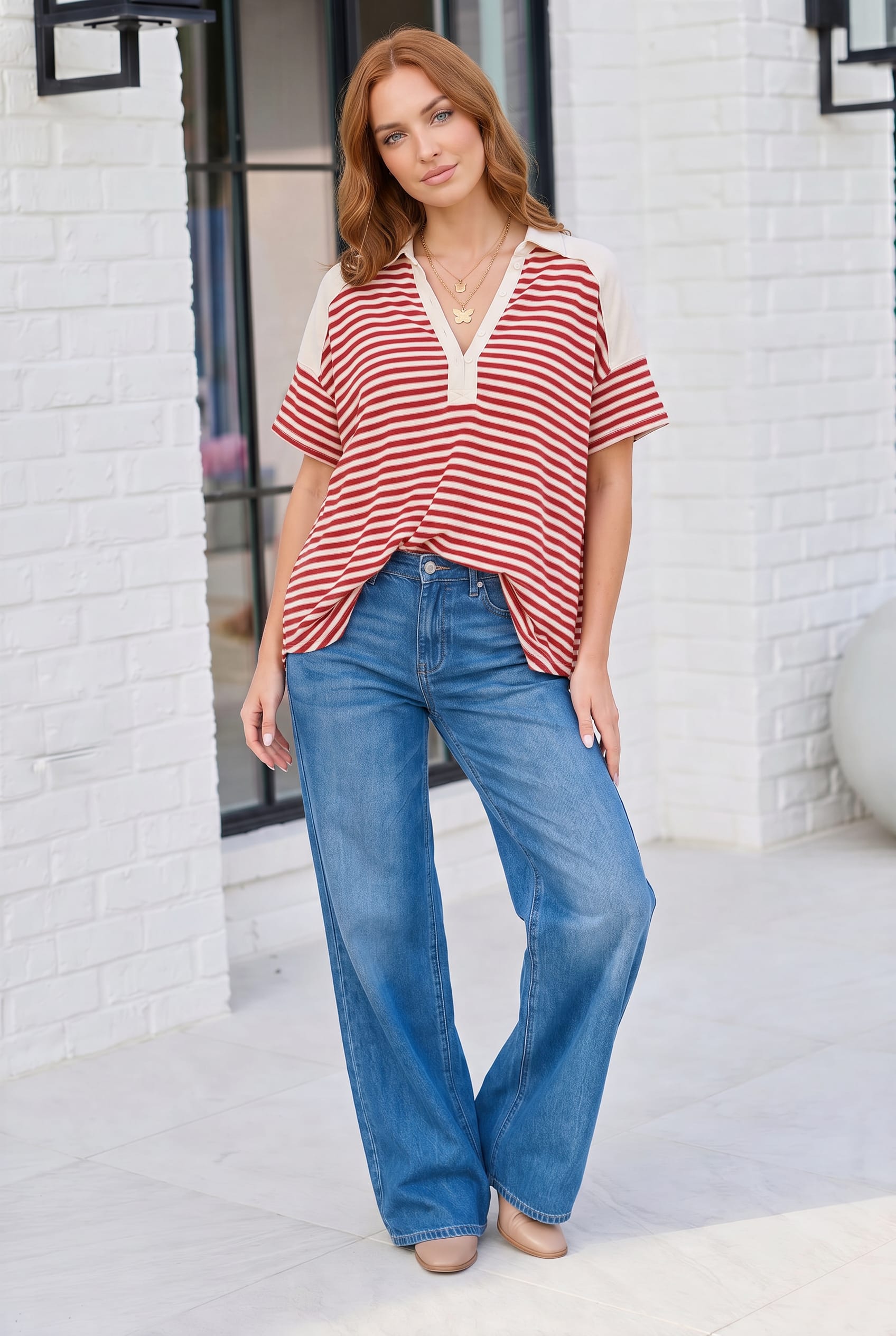 Shark Bite Color Block Top - Charming Charlie