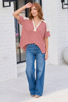Shark Bite Color Block Top - Charming Charlie