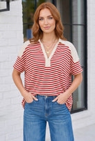 Shark Bite Color Block Top - Charming Charlie