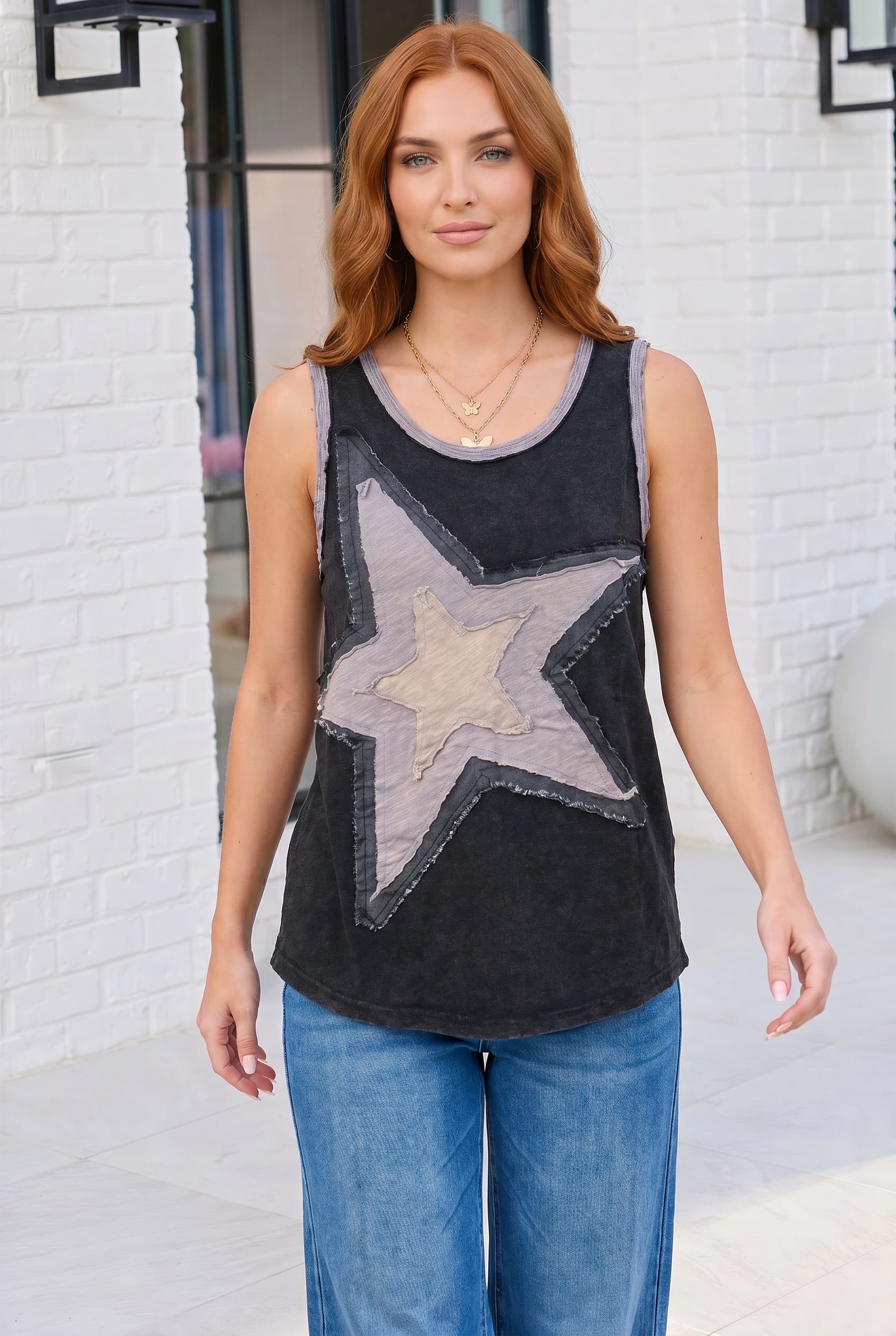 Star Power Mineral Washed Tank Top - Charming Charlie
