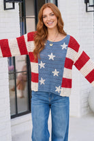 Stars and Stripes Crochet Sweater - Charming Charlie