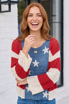 Stars and Stripes Crochet Sweater - Charming Charlie
