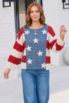 Stars and Stripes Crochet Sweater - Charming Charlie