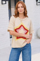 Retro Rainbow Star Oversized Tee - Charming Charlie
