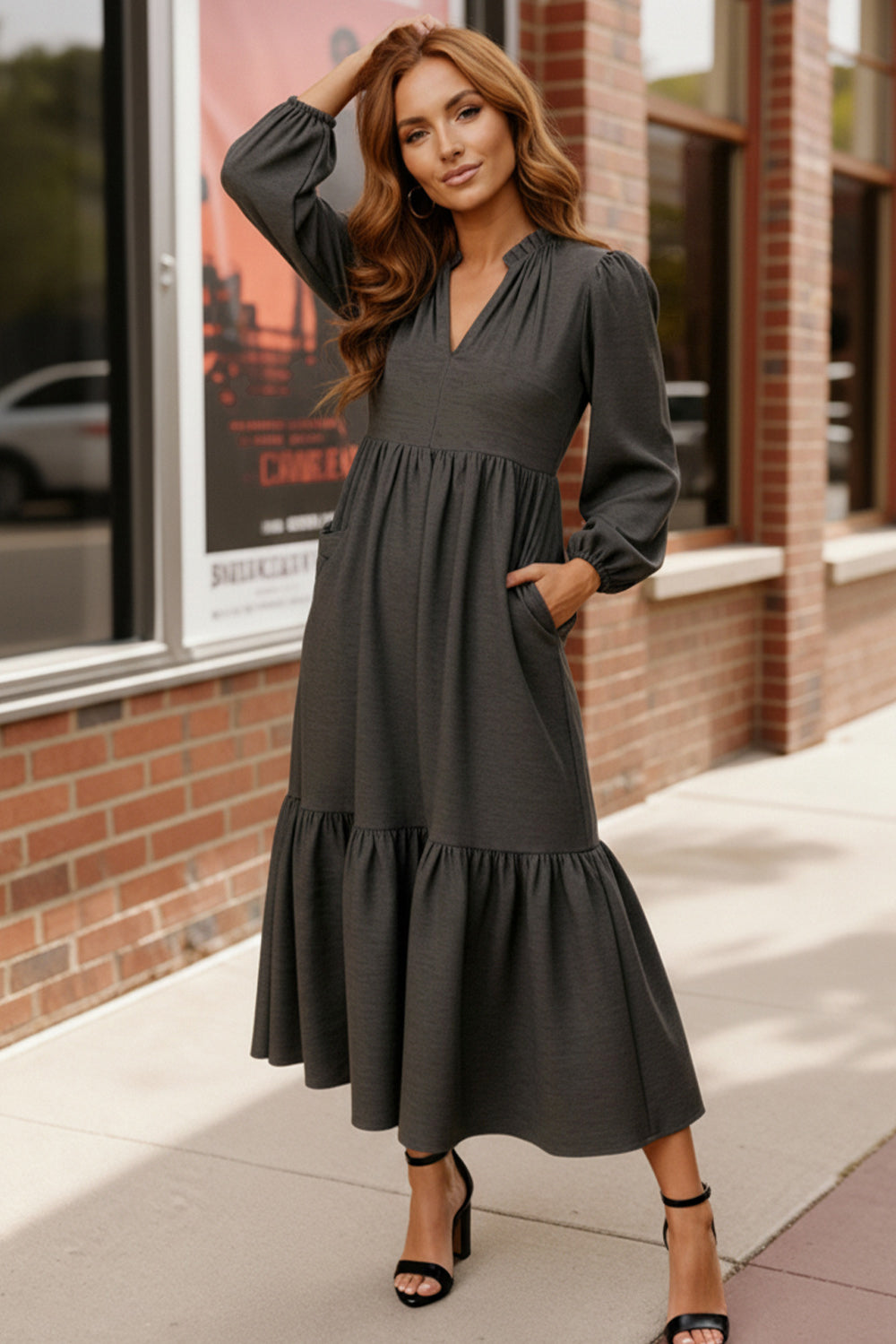 Slate Serenade Maxi Dress - Charming Charlie