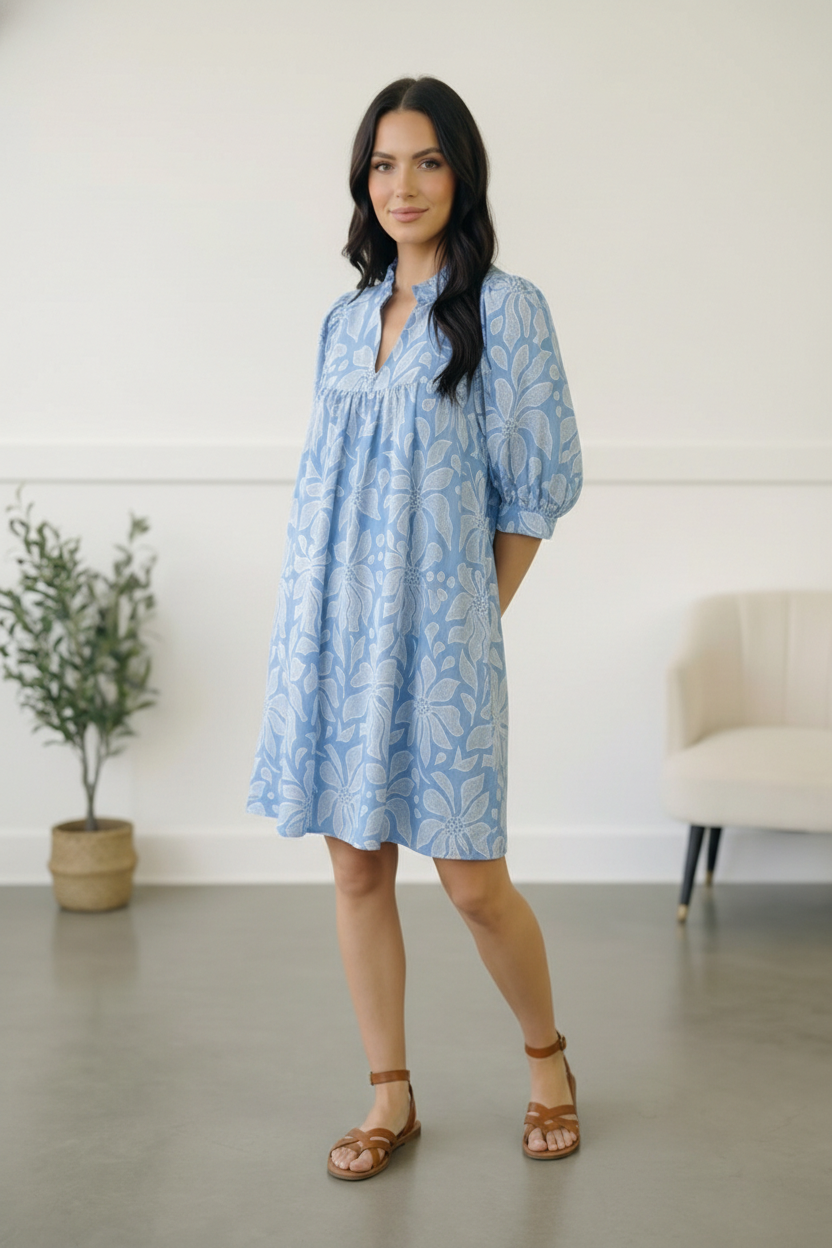 Garden at the Harbor Blue Dress - Charming Charlie