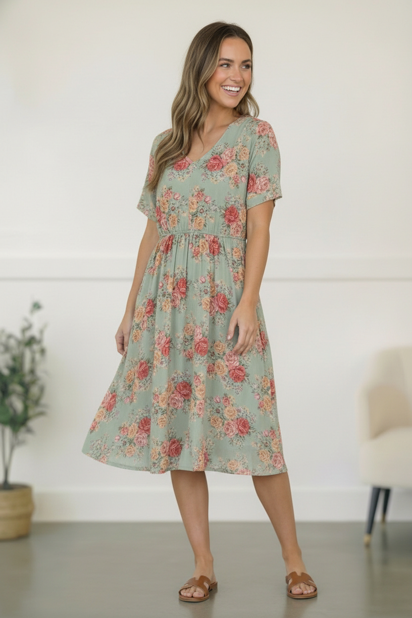 Spring at a Garden Wedding Midi Dress - Charming Charlie