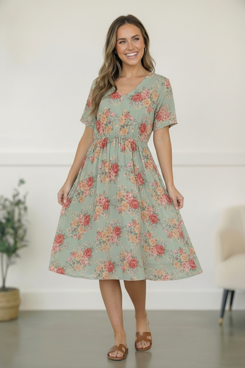 Spring at a Garden Wedding Midi Dress - Charming Charlie