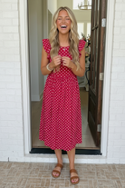 Sweet Days Red Polka Dot Midi Dress - Charming Charlie