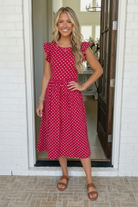 Sweet Days Red Polka Dot Midi Dress - Charming Charlie