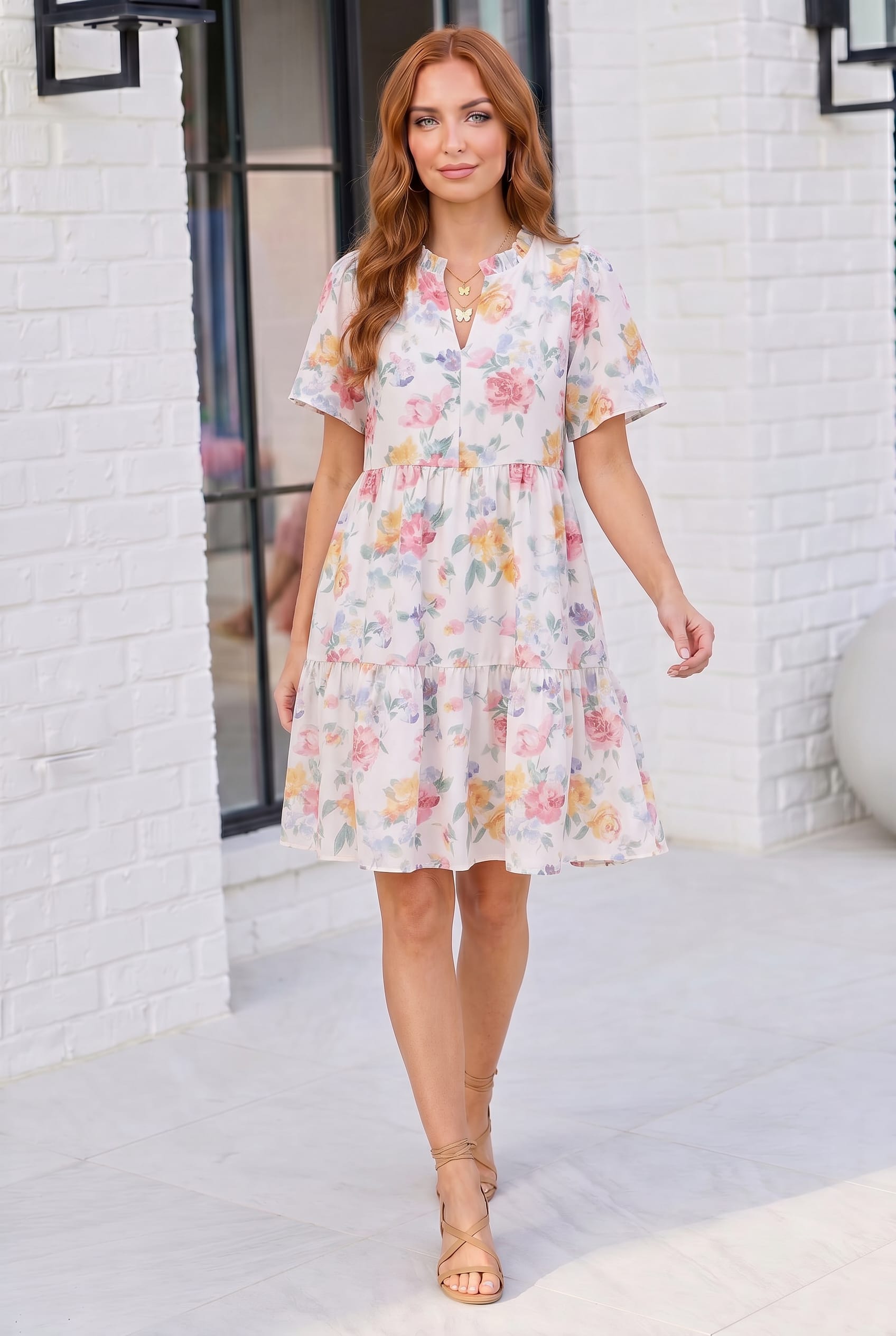 Blooming Beautifully Floral Tiered Mini Dress - Charming Charlie