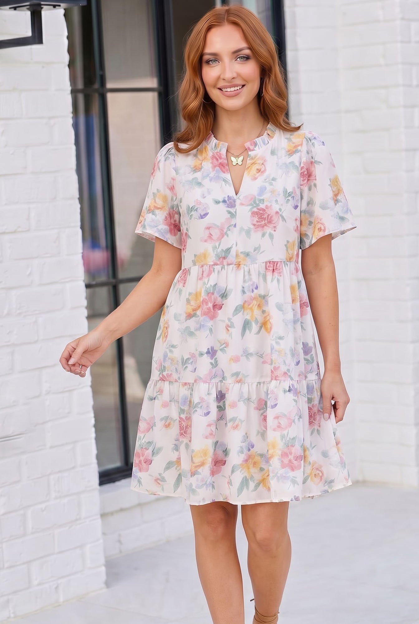 Blooming Beautifully Floral Tiered Mini Dress - Charming Charlie