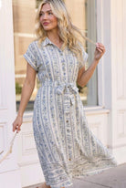 Tailored for Fun Floral Stripe Midi Dress - Charming Charlie