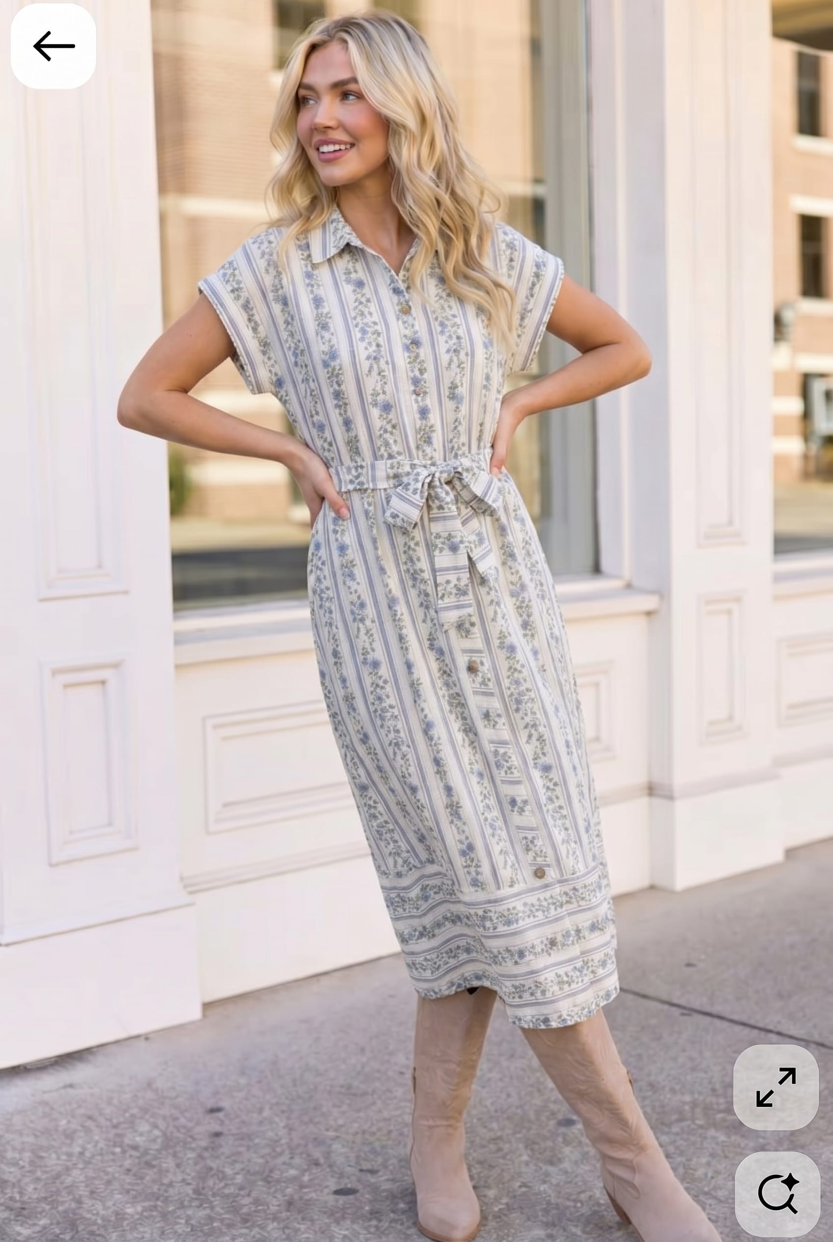 Tailored for Fun Floral Stripe Midi Dress - Charming Charlie
