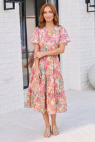 Paint and Sip Floral Tiered Midi Dress - Charming Charlie