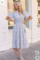 Flutter Into Late Summer Sweet Striped Floral Midi - Charming Charlie