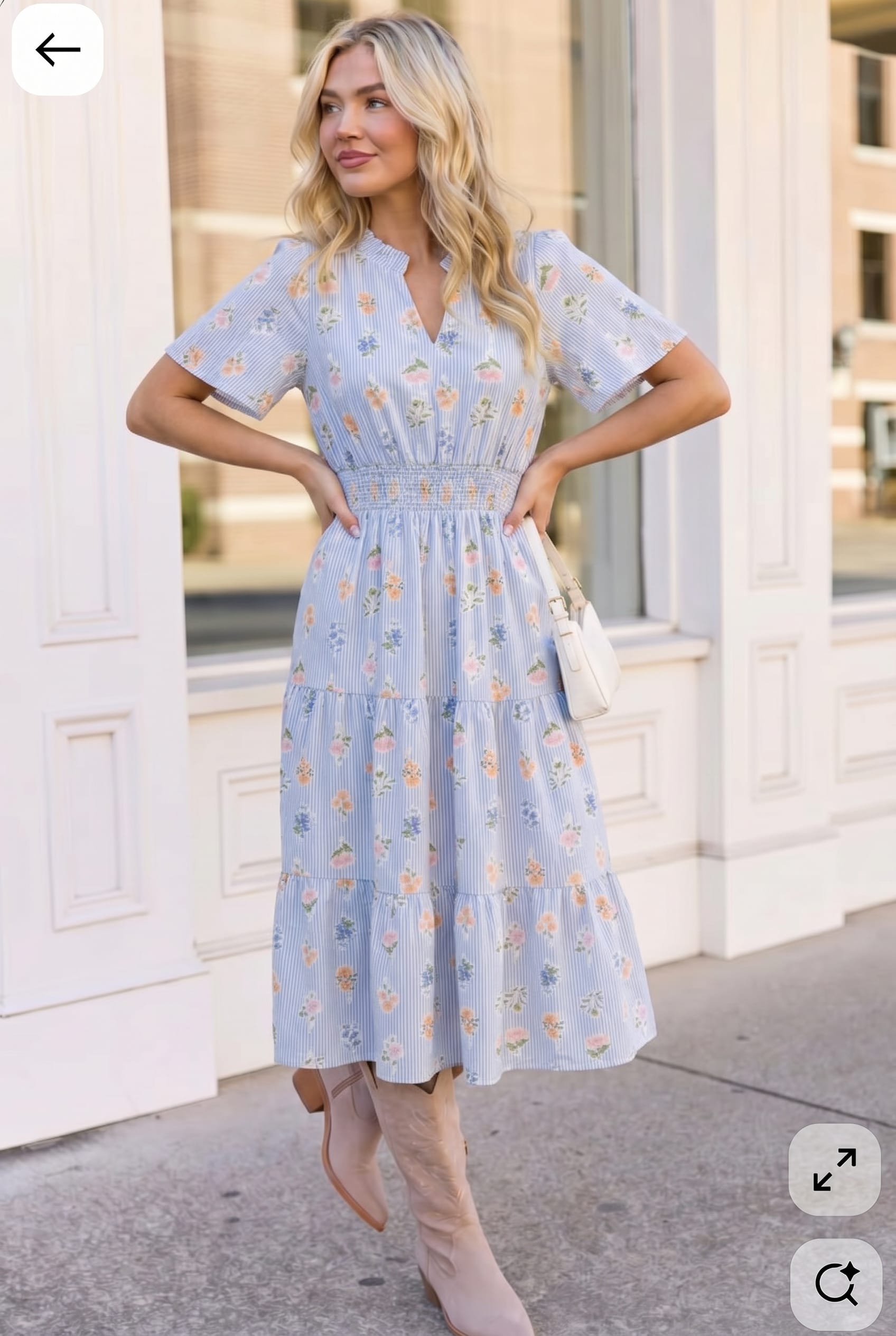 Flutter Into Late Summer Sweet Striped Floral Midi - Charming Charlie