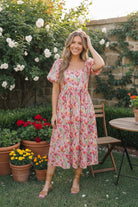 Bouquet of Tulips Pocketed Midi Dress - Charming Charlie