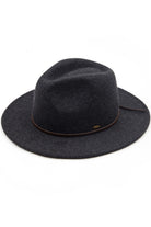HEATHER_DARK_GREY C.C Wool Felt Brim Hat offers a classic and stylish addition to your wardrobe. Made with high-quality wool felt, this hat provides both warmth and durability. Its wide brim provides excellent sun protection, making it perfect for outdoor activities. Elevate your look with this timeless and functional accessory.