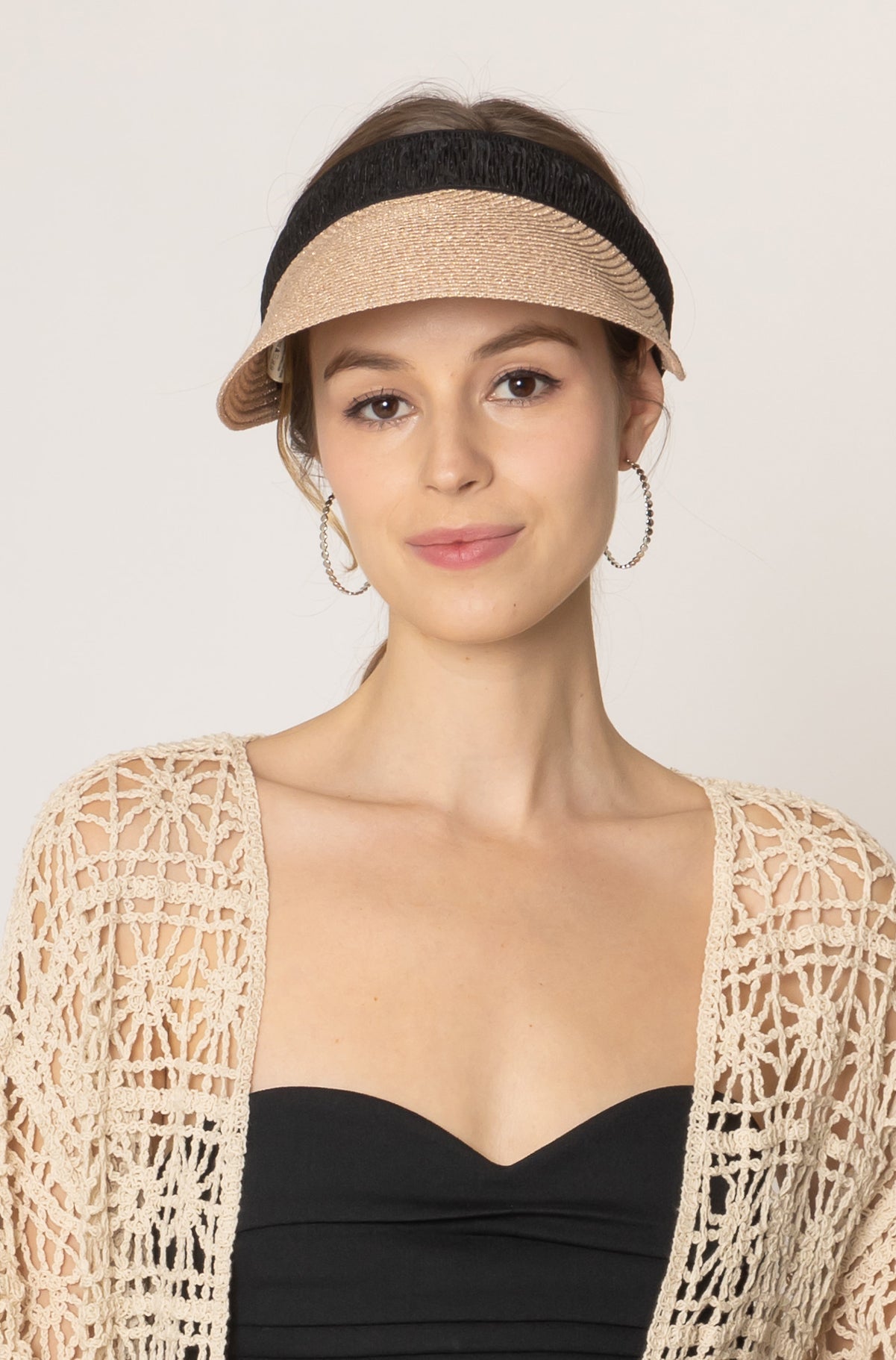 Metallic Straw Sun Visor - Charming Charlie