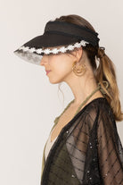 Straw Sun Visor with Lace - Charming Charlie