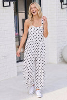 Spot On Polka Dot Wide Leg Overall Jumpsuit - Charming Charlie